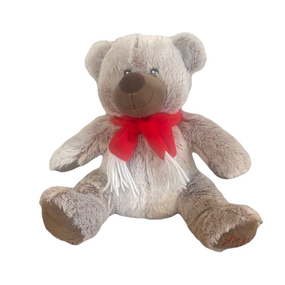 Fiesta Jesus Loves Me 10" Teddy Bear Plush Toy Brown White Red Scarf
